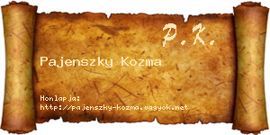 Pajenszky Kozma névjegykártya
